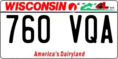 WI license plate 760VQA