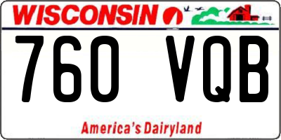 WI license plate 760VQB
