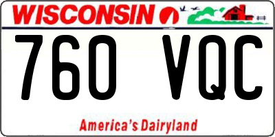 WI license plate 760VQC