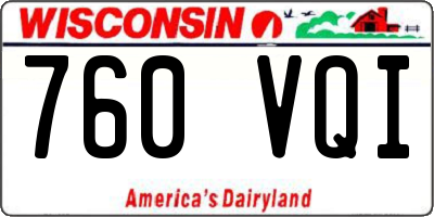 WI license plate 760VQI