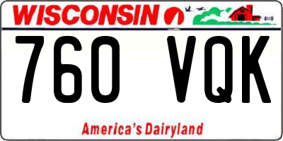 WI license plate 760VQK
