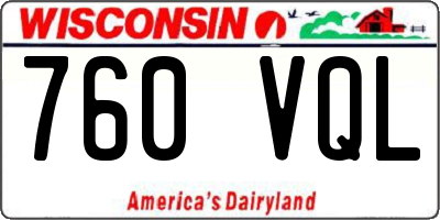 WI license plate 760VQL