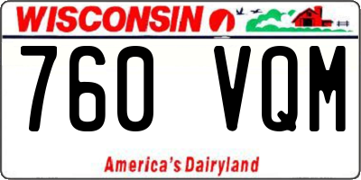 WI license plate 760VQM