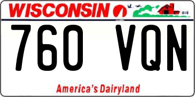WI license plate 760VQN