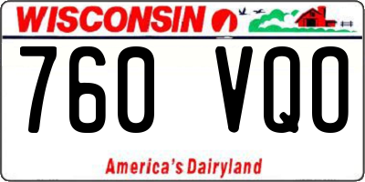 WI license plate 760VQO