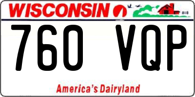 WI license plate 760VQP