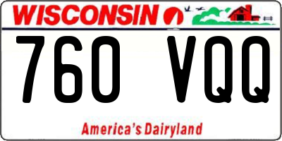 WI license plate 760VQQ
