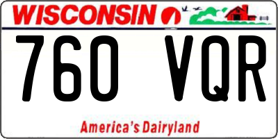 WI license plate 760VQR