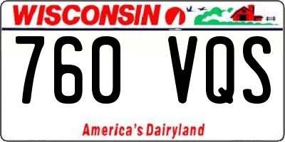 WI license plate 760VQS