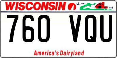 WI license plate 760VQU