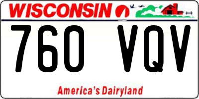 WI license plate 760VQV
