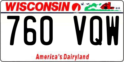 WI license plate 760VQW