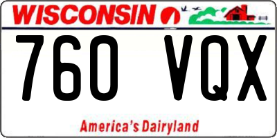 WI license plate 760VQX