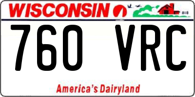 WI license plate 760VRC