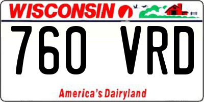WI license plate 760VRD