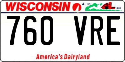 WI license plate 760VRE