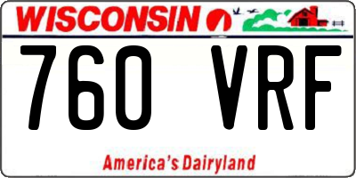 WI license plate 760VRF