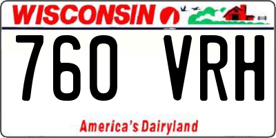 WI license plate 760VRH