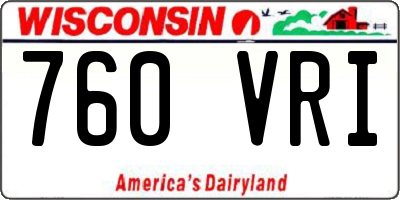 WI license plate 760VRI