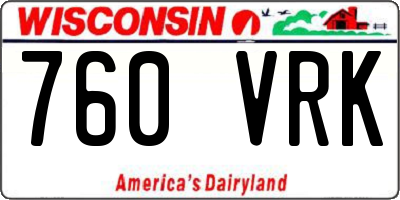 WI license plate 760VRK