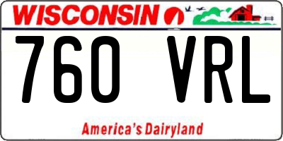 WI license plate 760VRL