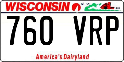 WI license plate 760VRP