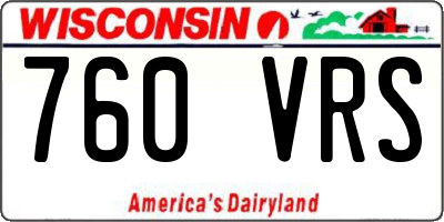 WI license plate 760VRS