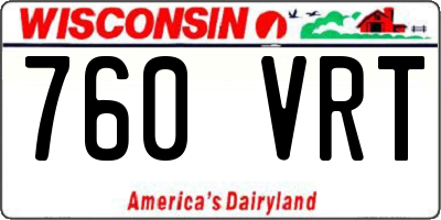 WI license plate 760VRT