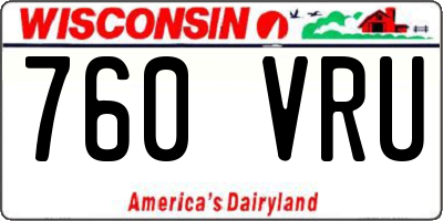 WI license plate 760VRU