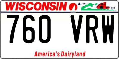 WI license plate 760VRW