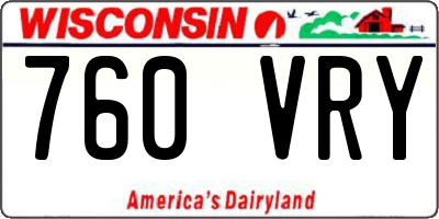 WI license plate 760VRY
