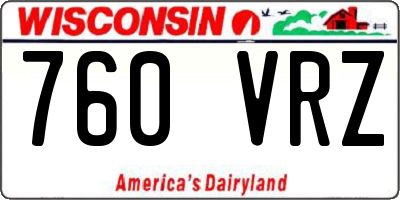 WI license plate 760VRZ