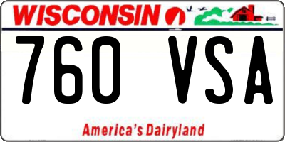 WI license plate 760VSA