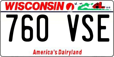 WI license plate 760VSE
