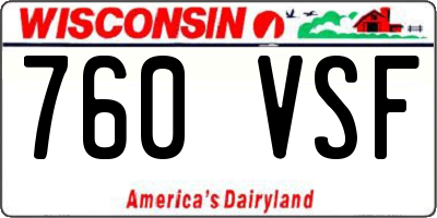 WI license plate 760VSF