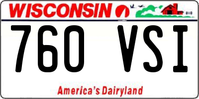 WI license plate 760VSI