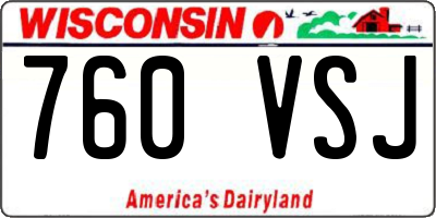WI license plate 760VSJ