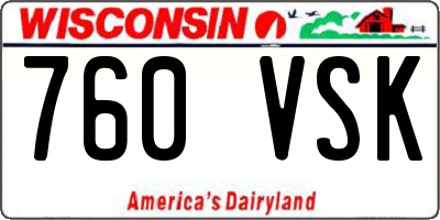 WI license plate 760VSK