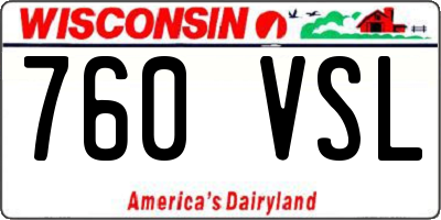 WI license plate 760VSL