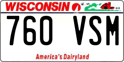 WI license plate 760VSM