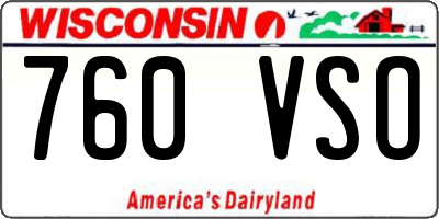 WI license plate 760VSO