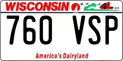 WI license plate 760VSP