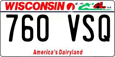 WI license plate 760VSQ