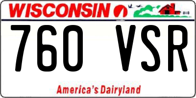 WI license plate 760VSR