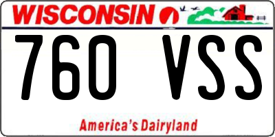WI license plate 760VSS