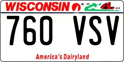 WI license plate 760VSV