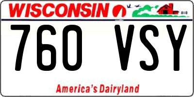 WI license plate 760VSY