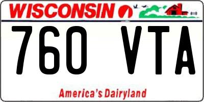 WI license plate 760VTA