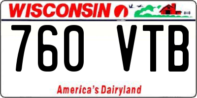 WI license plate 760VTB