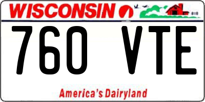 WI license plate 760VTE